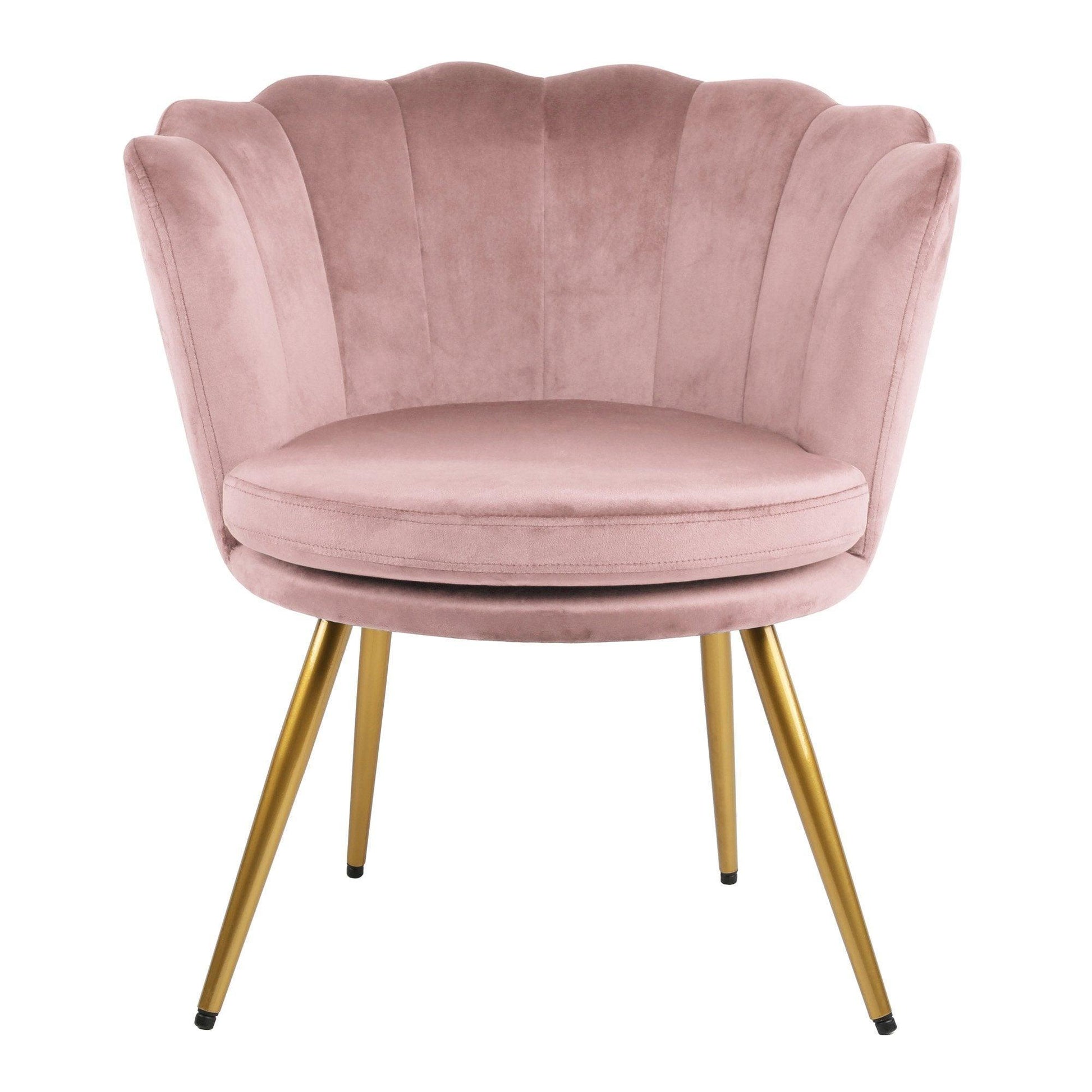 Flora accent chair – scalloped – blush pink - Laura James