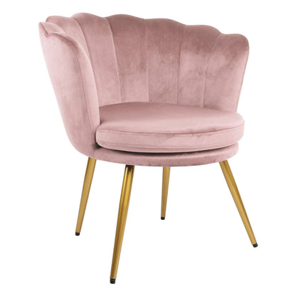 Flora accent chair – scalloped – blush pink - Laura James