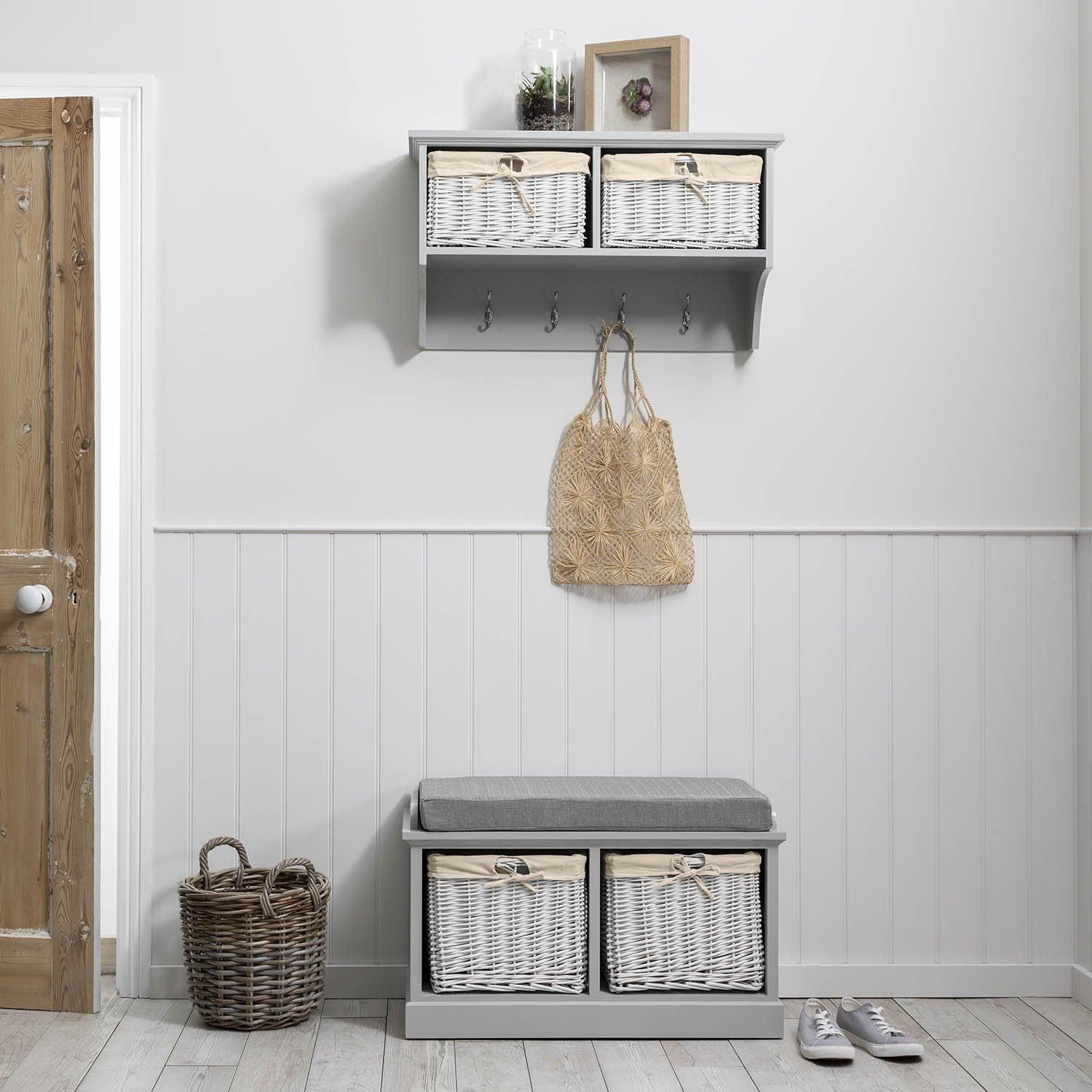 Coat hooks with storage baskets sale