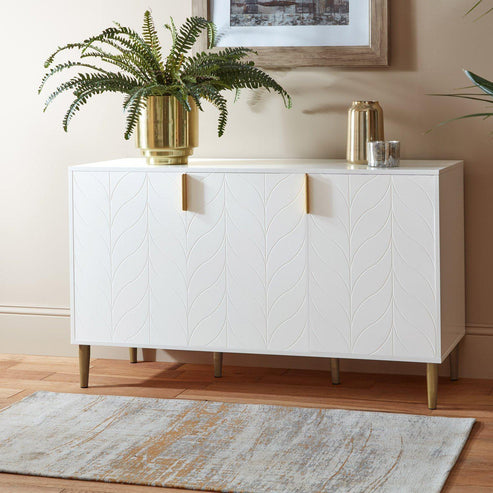 Gloria sideboard - white and brass effect - Laura James