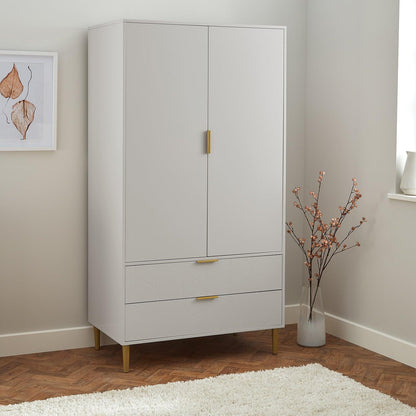 Gloria 2 Door Wardrobe - Grey - Laura James