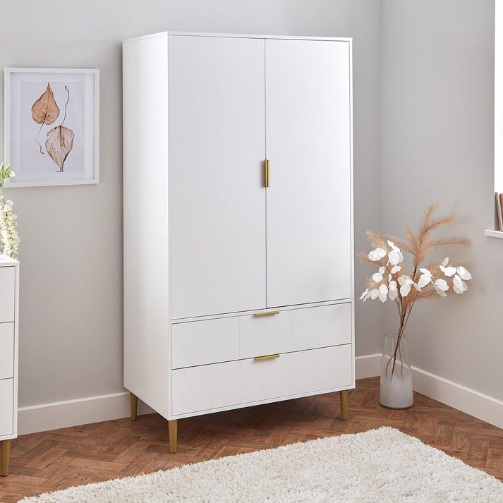 Gloria Double Wardrobe - White – Laura James