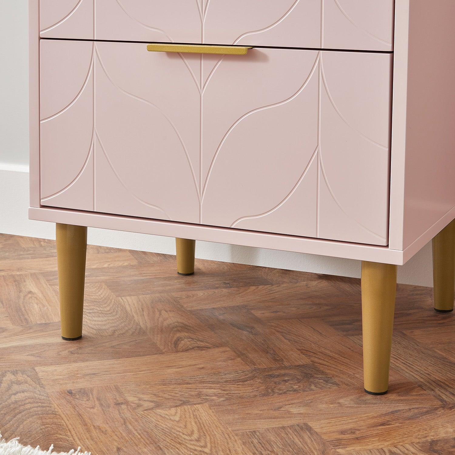 Gloria tallboy - pale pink and brass effect - Laura james