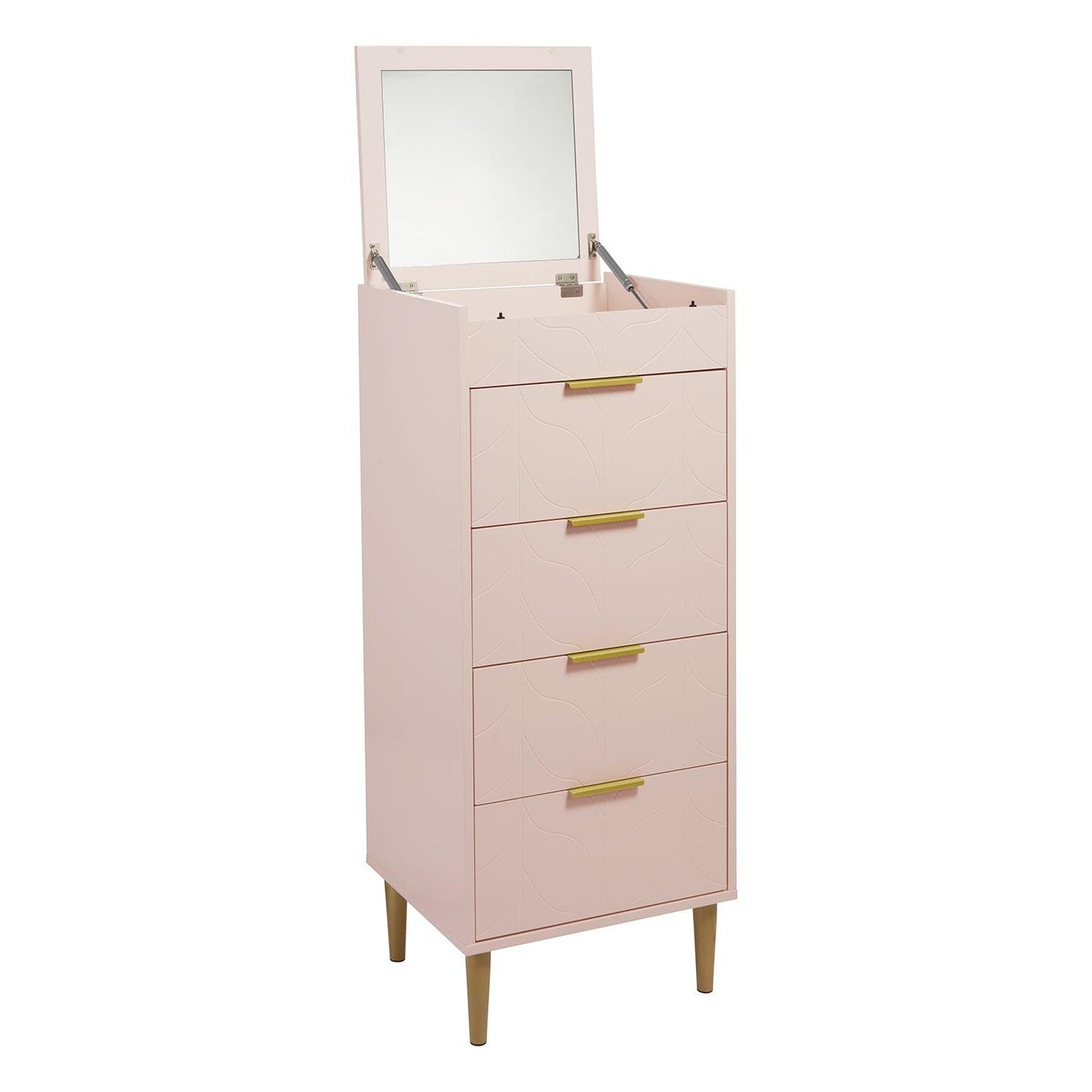 Gloria tallboy - pale pink and brass effect - Laura james