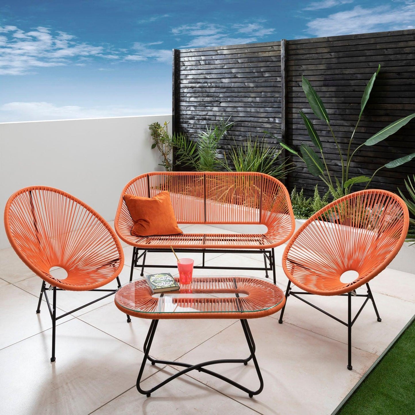 Hebe garden sofa set - orange - Laura James