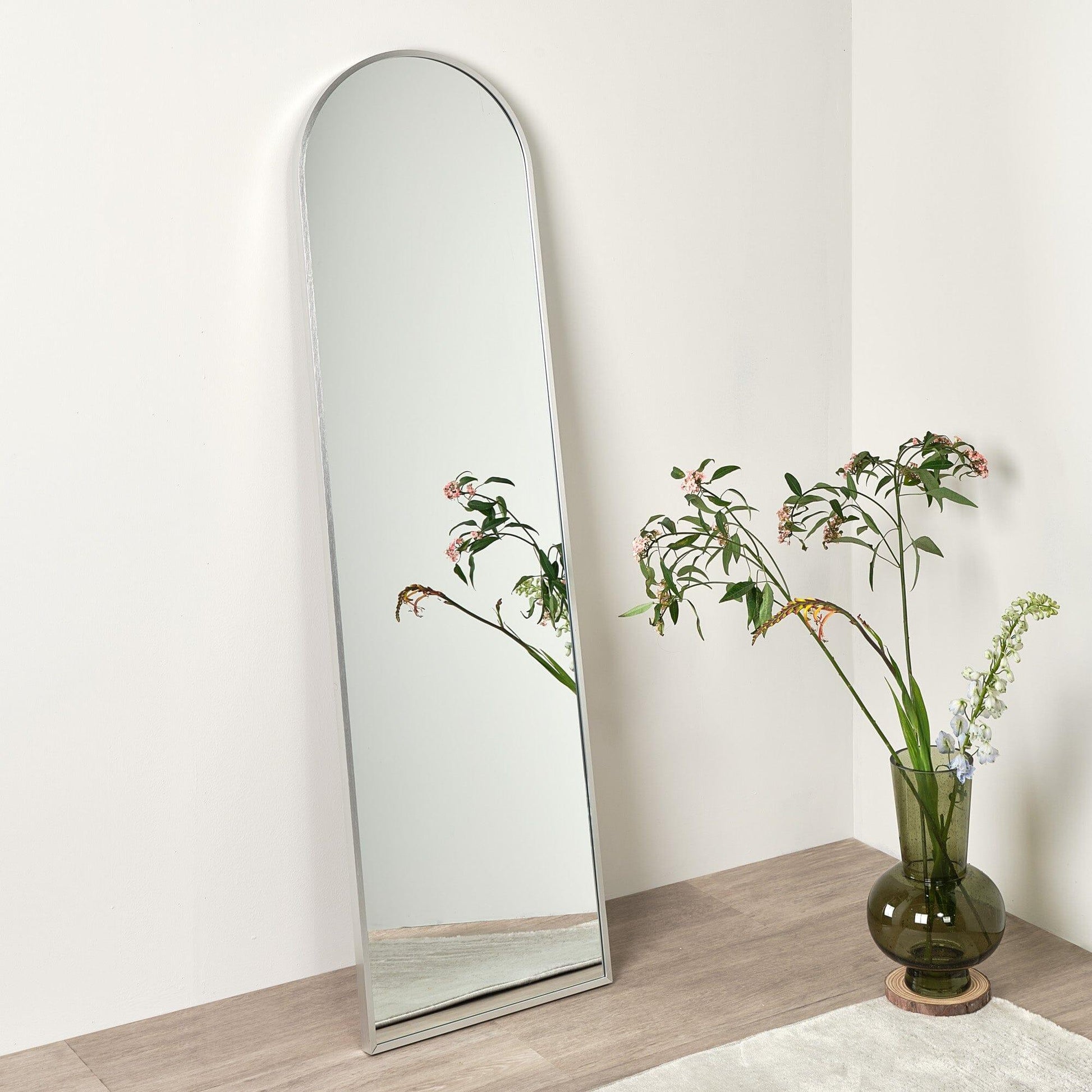 Ingham 140x40cm Metal Arch Mirror - Silver - Laura James