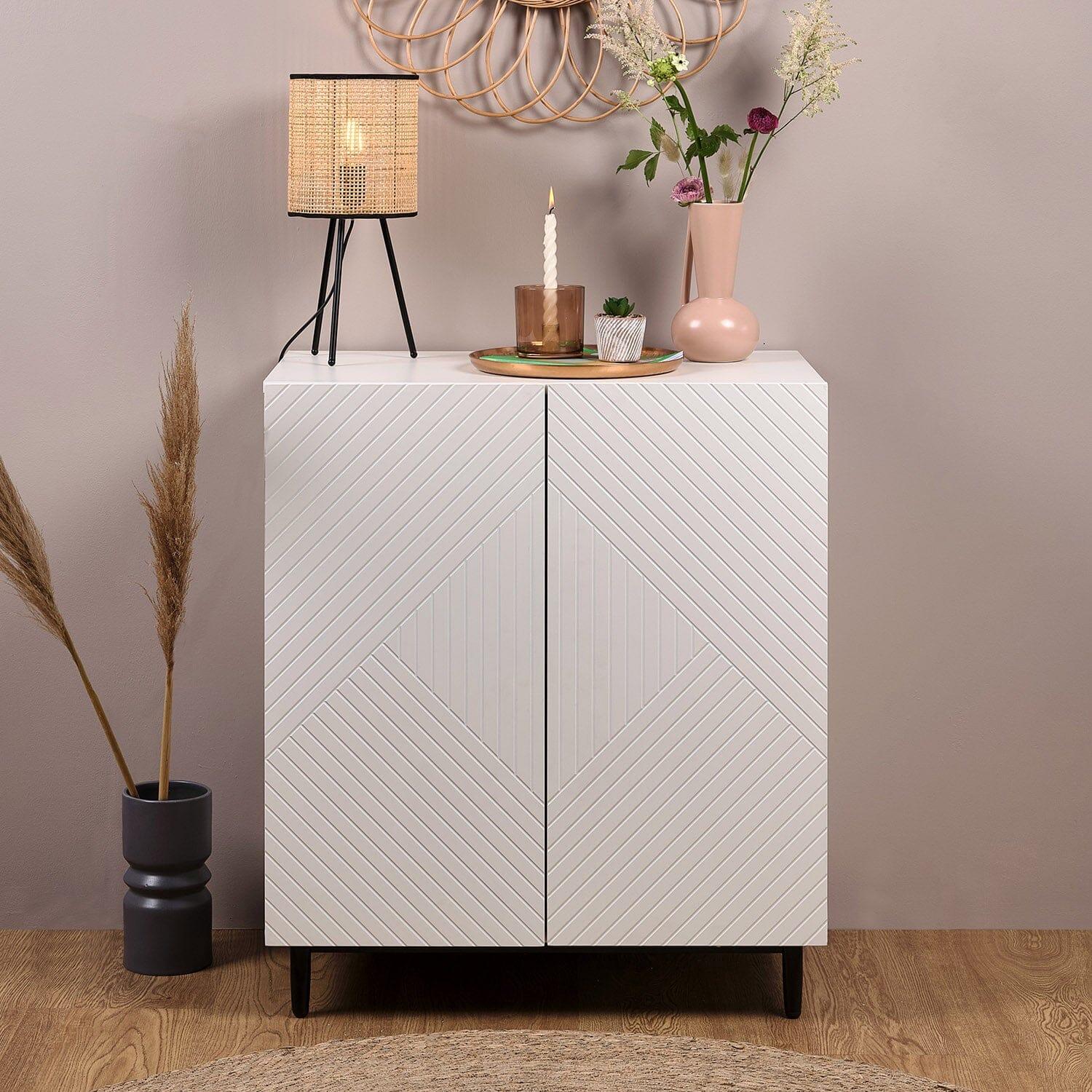 Jack small sideboard - geometric - white - Laura James