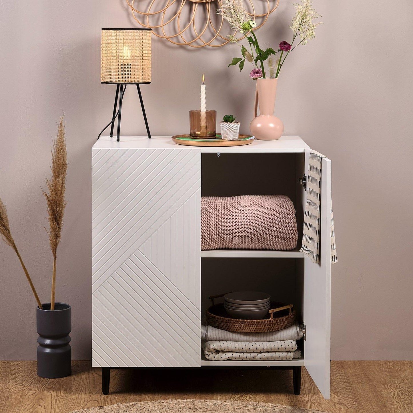 Jack small sideboard - geometric - white - Laura James