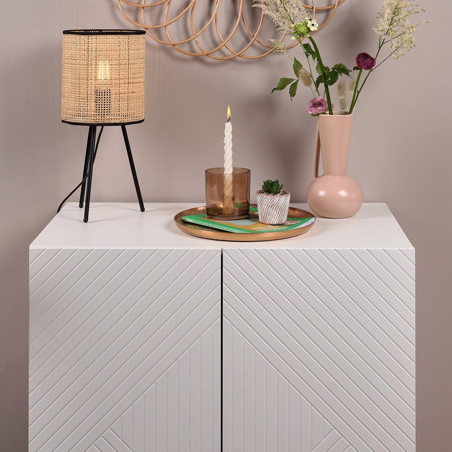 Jack small sideboard - geometric - white - Laura James