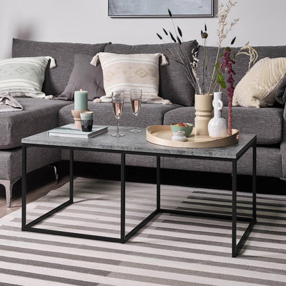 Jay coffee table - concrete effect and black - Laura James