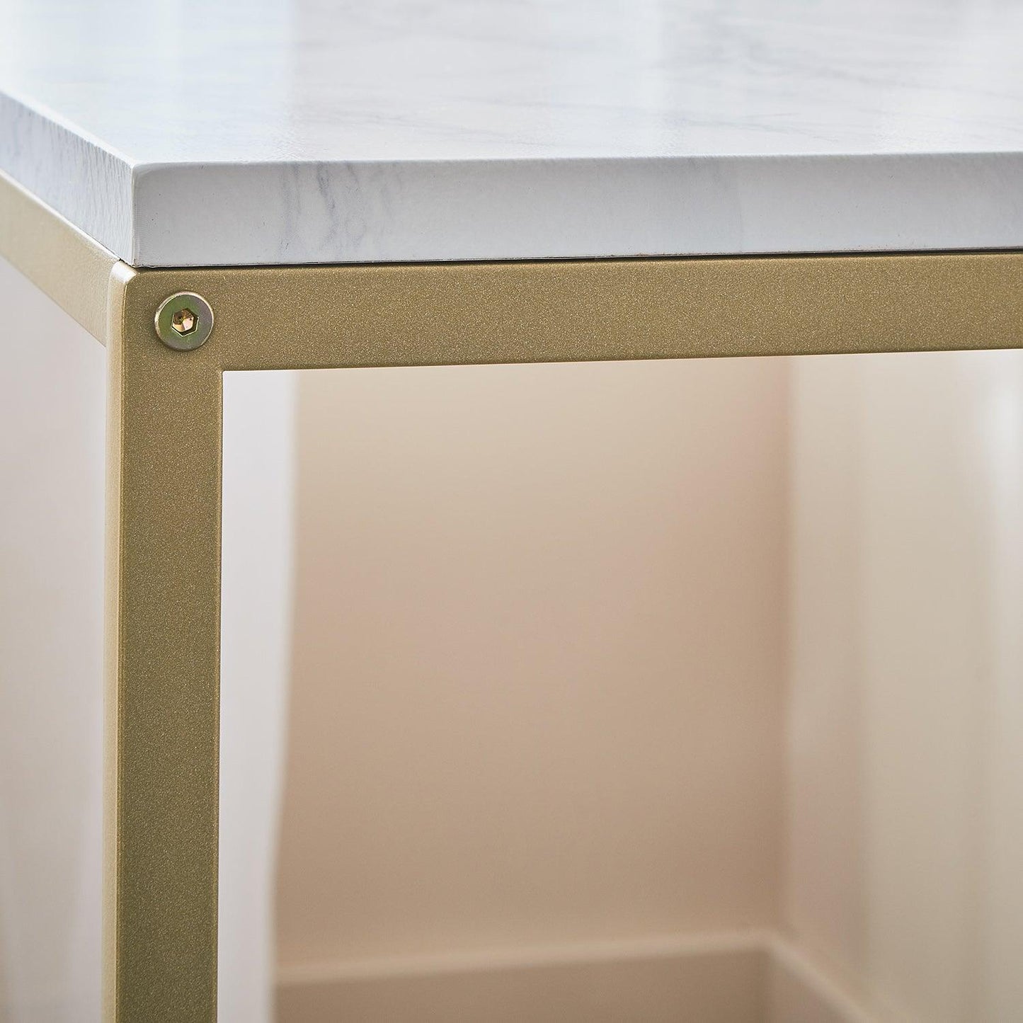 Jay console table - marble effect and gold - Laura James