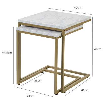 Jay nest of tables - Marble effect and gold - Laura James