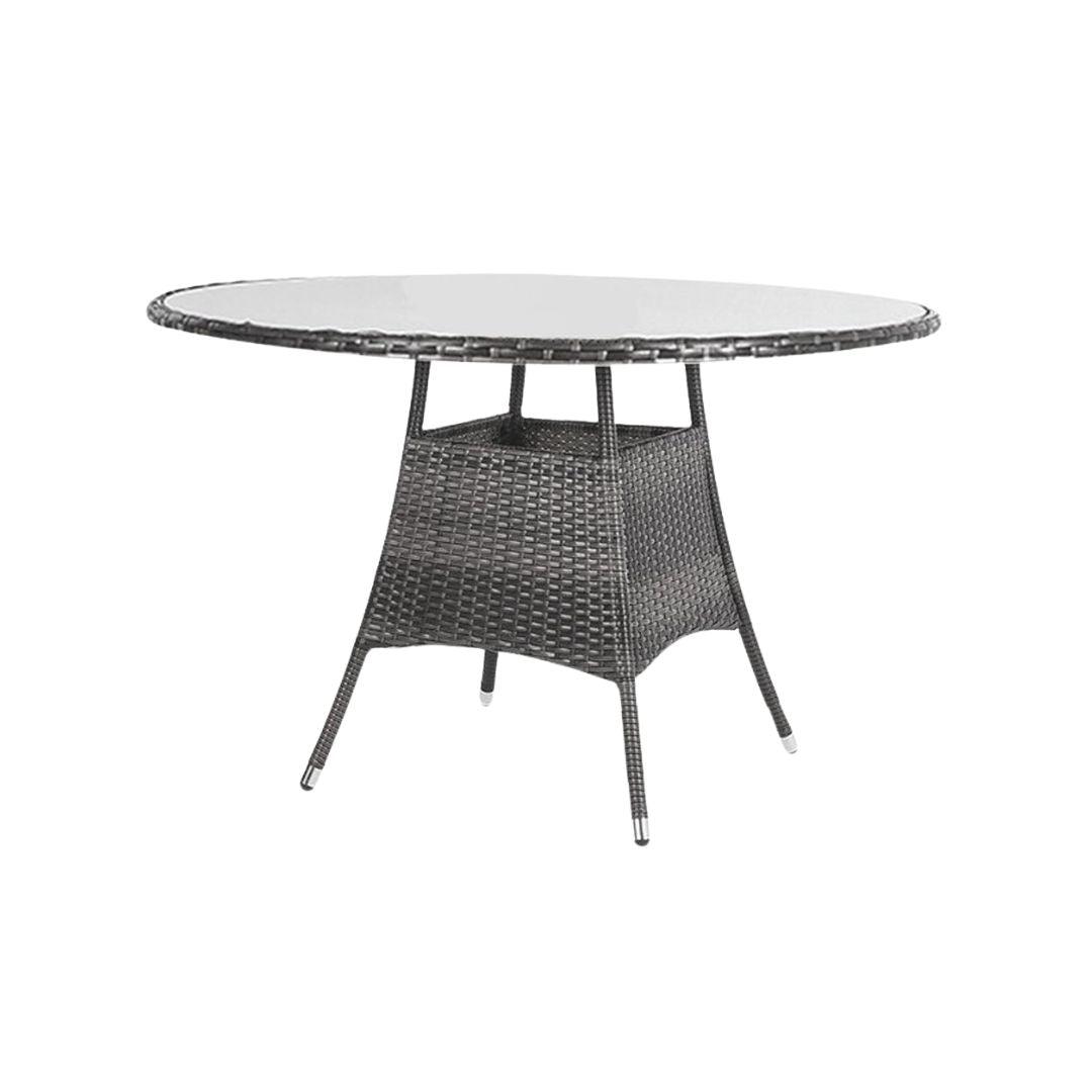 Kemble 8 Seater Outdoor Round Dining Table - Grey - Laura James