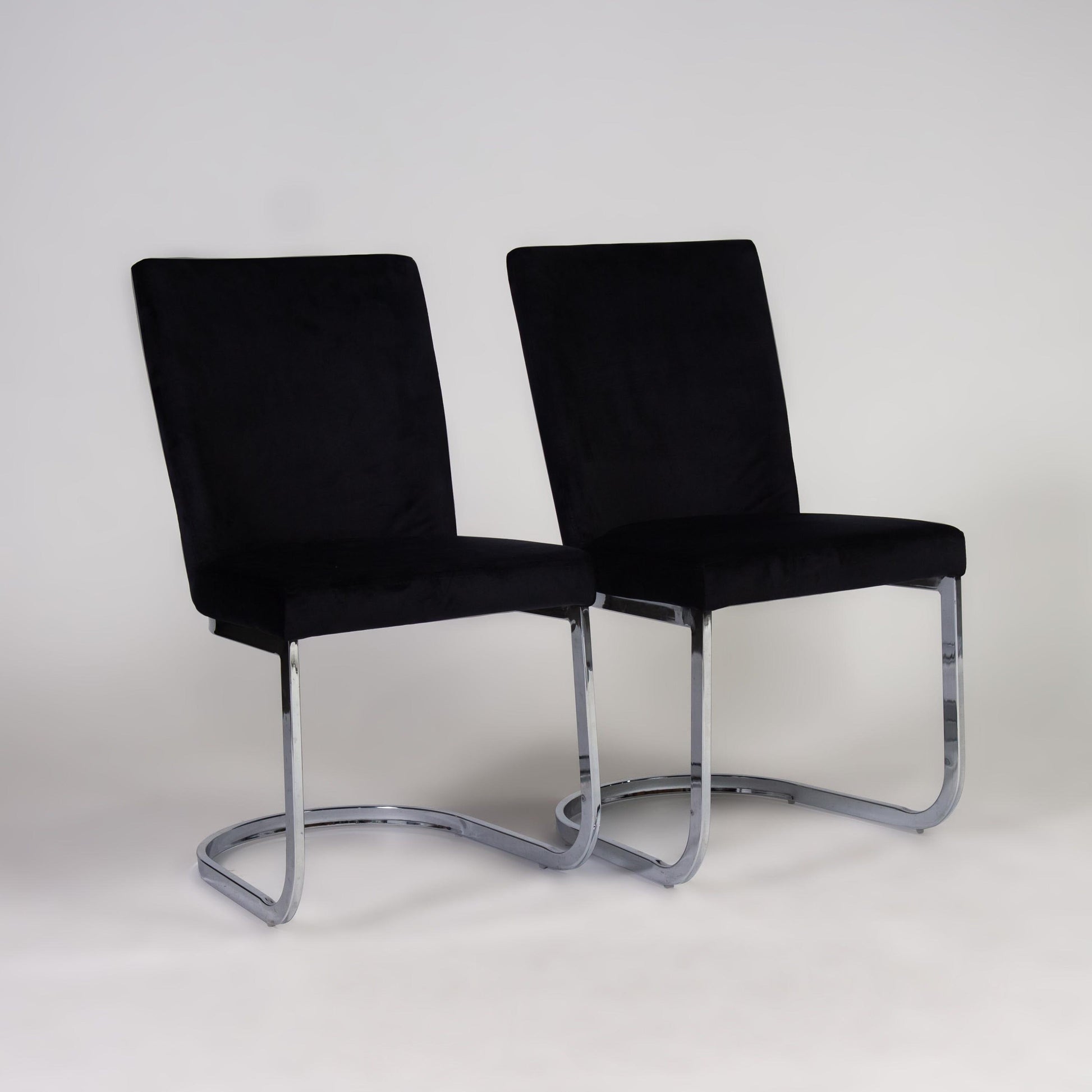 Lola dining chairs - set of 2 - black and chrome - Laura James