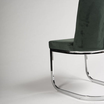 Lola dining chairs - set of 2 - green and chrome - Laura James