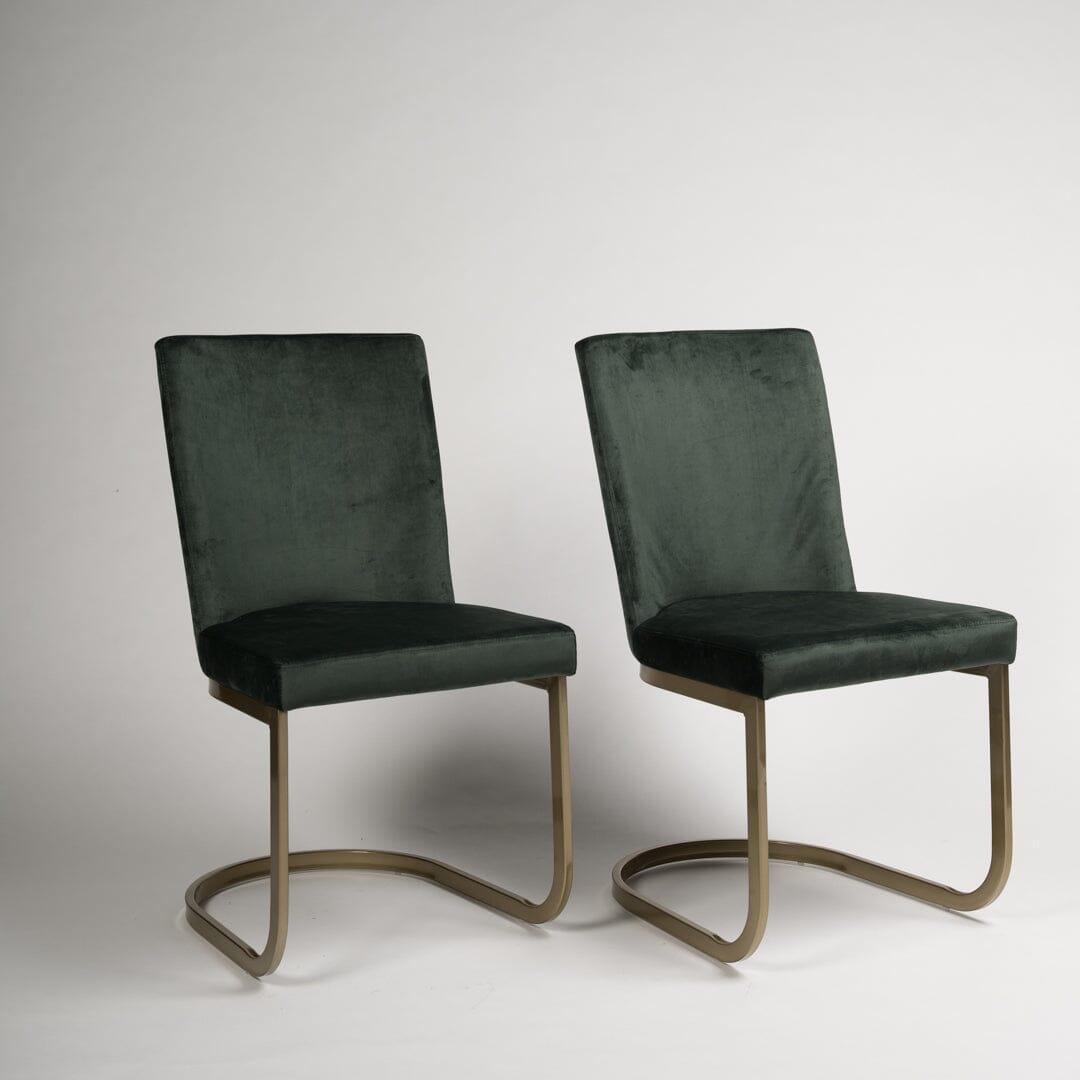 Lola dining chairs - set of 2 - green and gold - Laura James