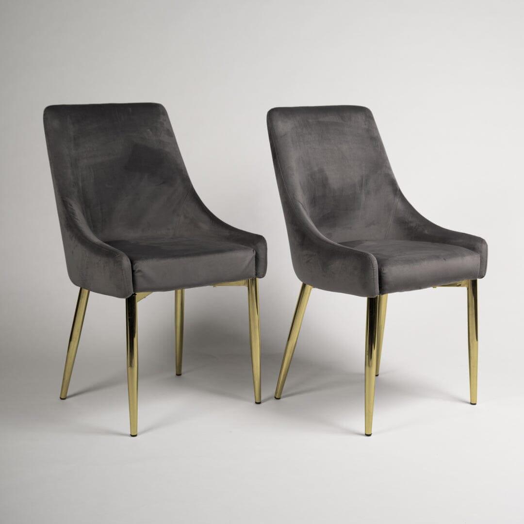 Maeve dining chairs - set of 2 - grey and gold - Laura James