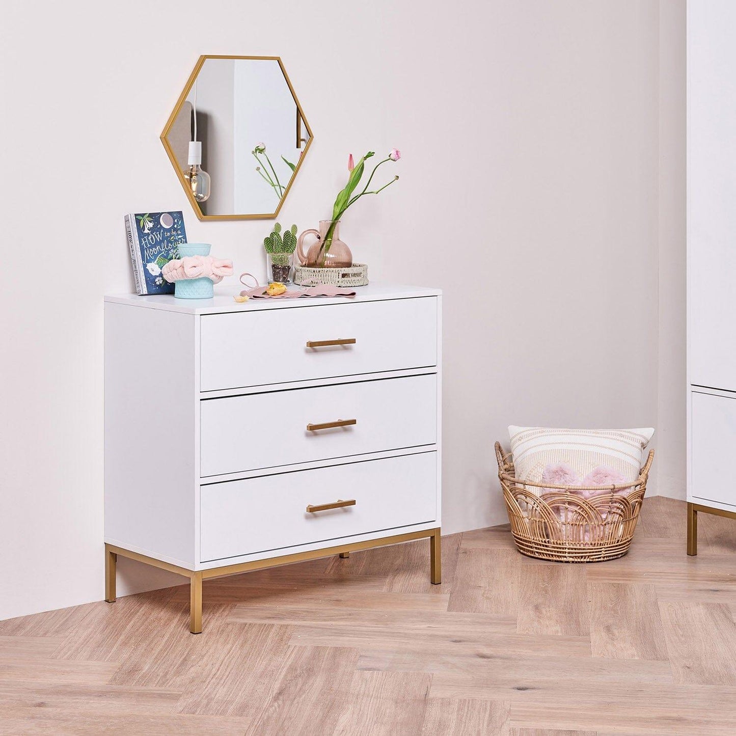 Marie chest of 3 drawers - white - Laura James