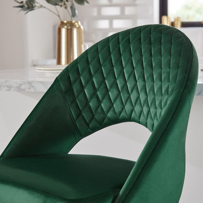 Marilyn bar stool - green velvet - Laura James