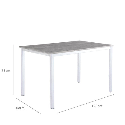 Milo dining table - 4 seater - concrete effect and chrome - Laura James