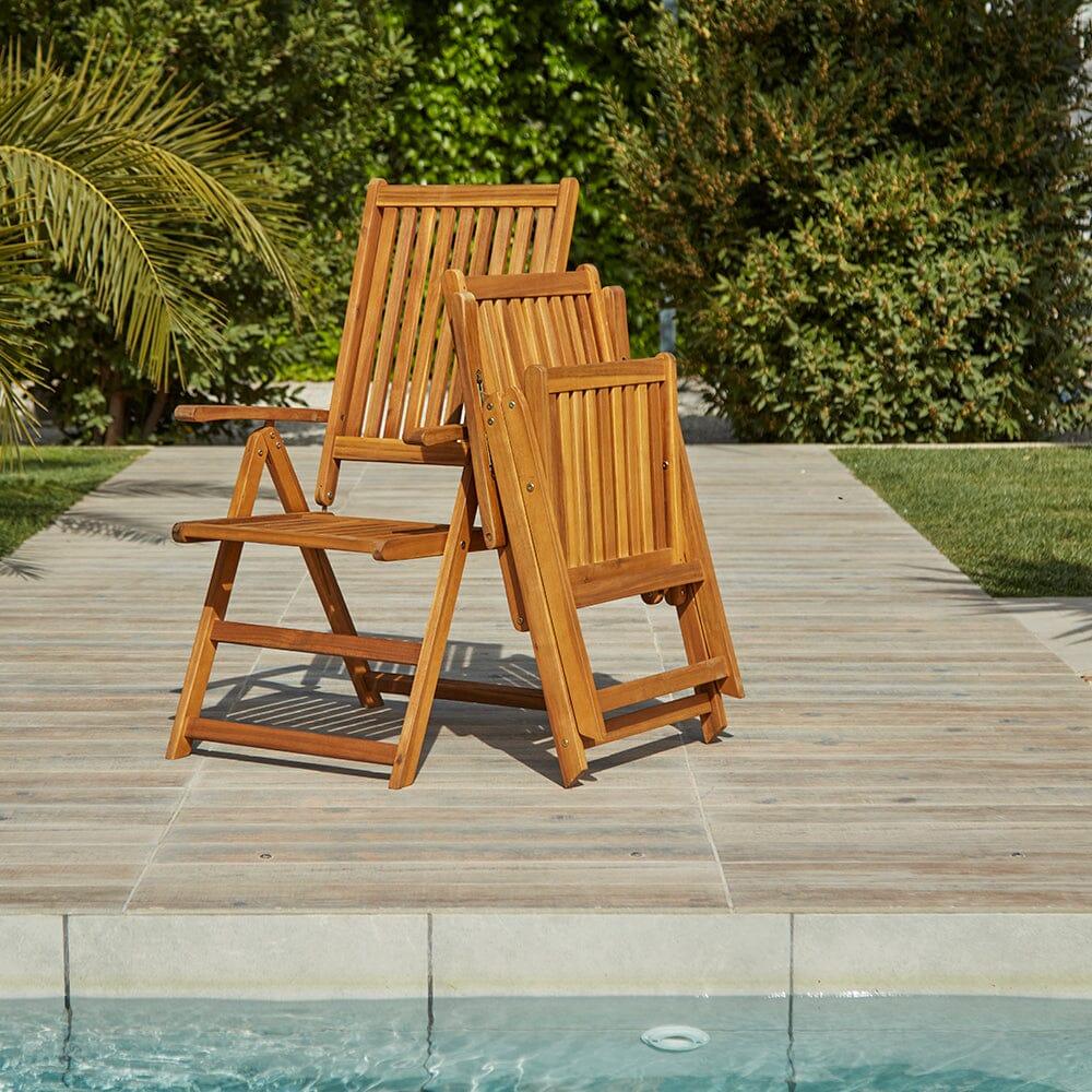 Oakley Wooden Folding Garden Chairs - Set of 2 - Laura James