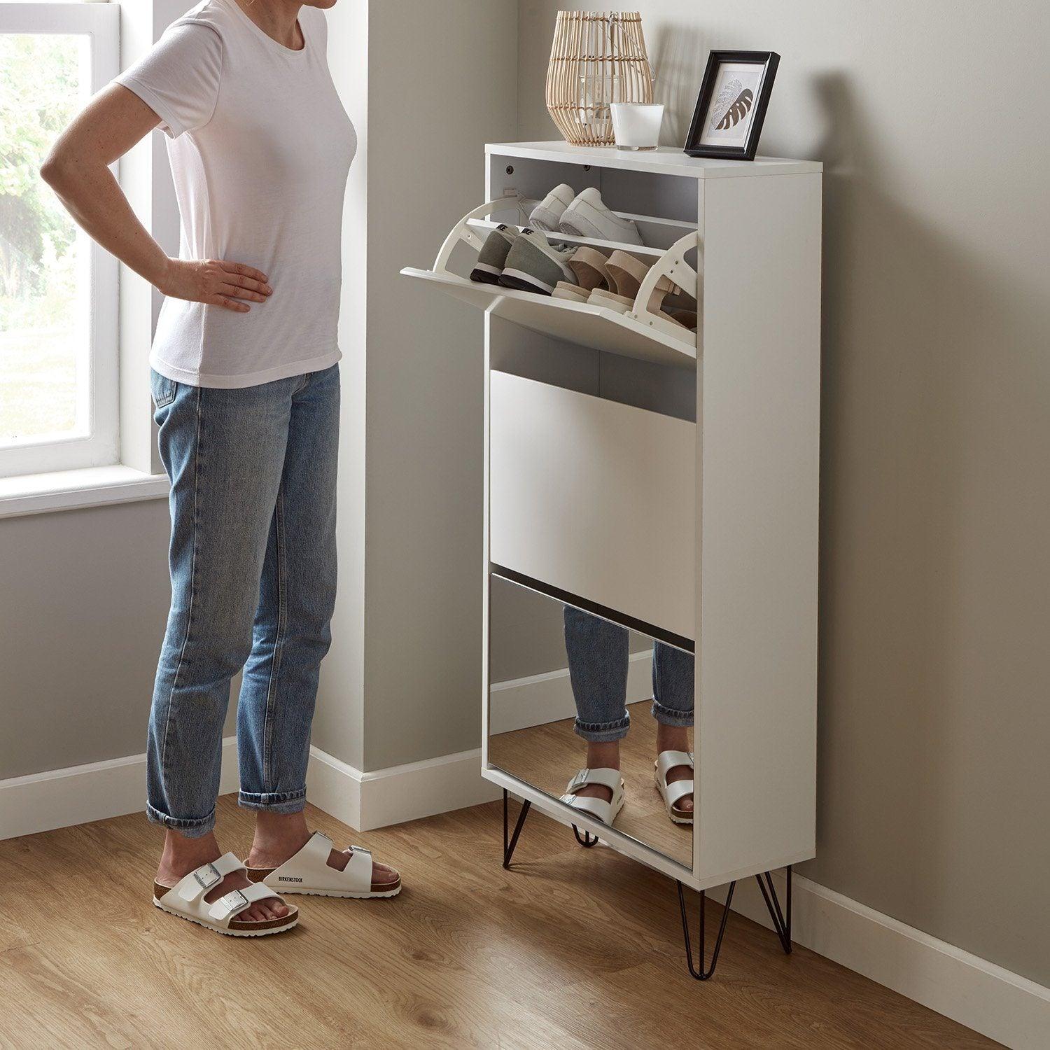 Anderson shoe cabinet - 3 door - white - Laura James