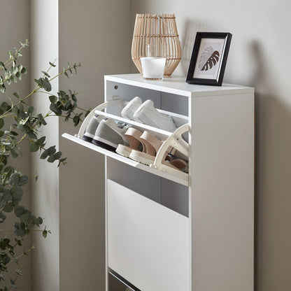 Anderson shoe cabinet - 3 door - white - Laura James