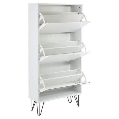 Anderson shoe cabinet - 3 door - white - Laura James