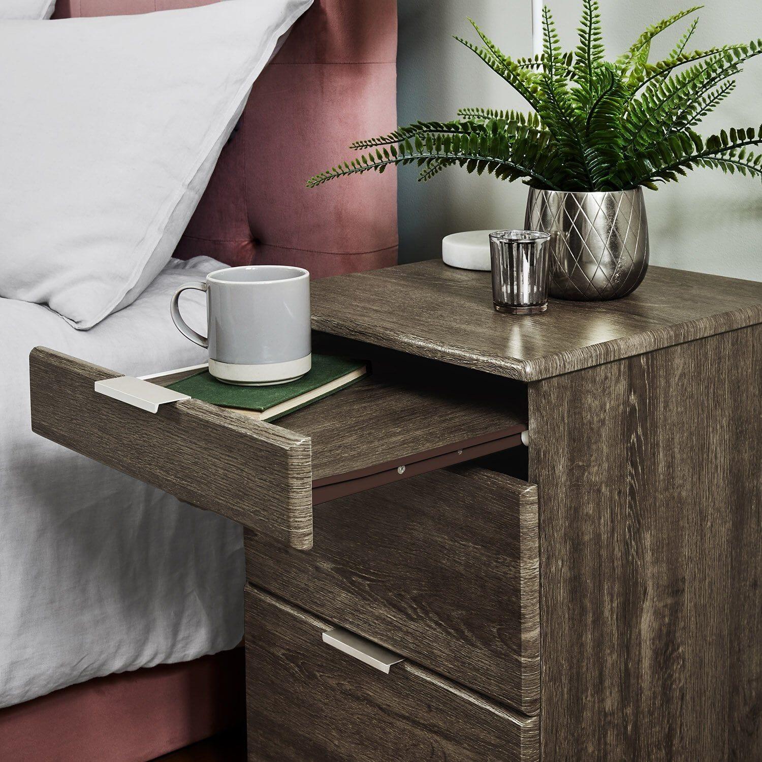 Outlet – Ayla bedside table - dark oak - Laura James