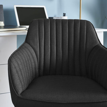 Outlet – Darcy swivel chair - fabric - black and chrome - Laura James