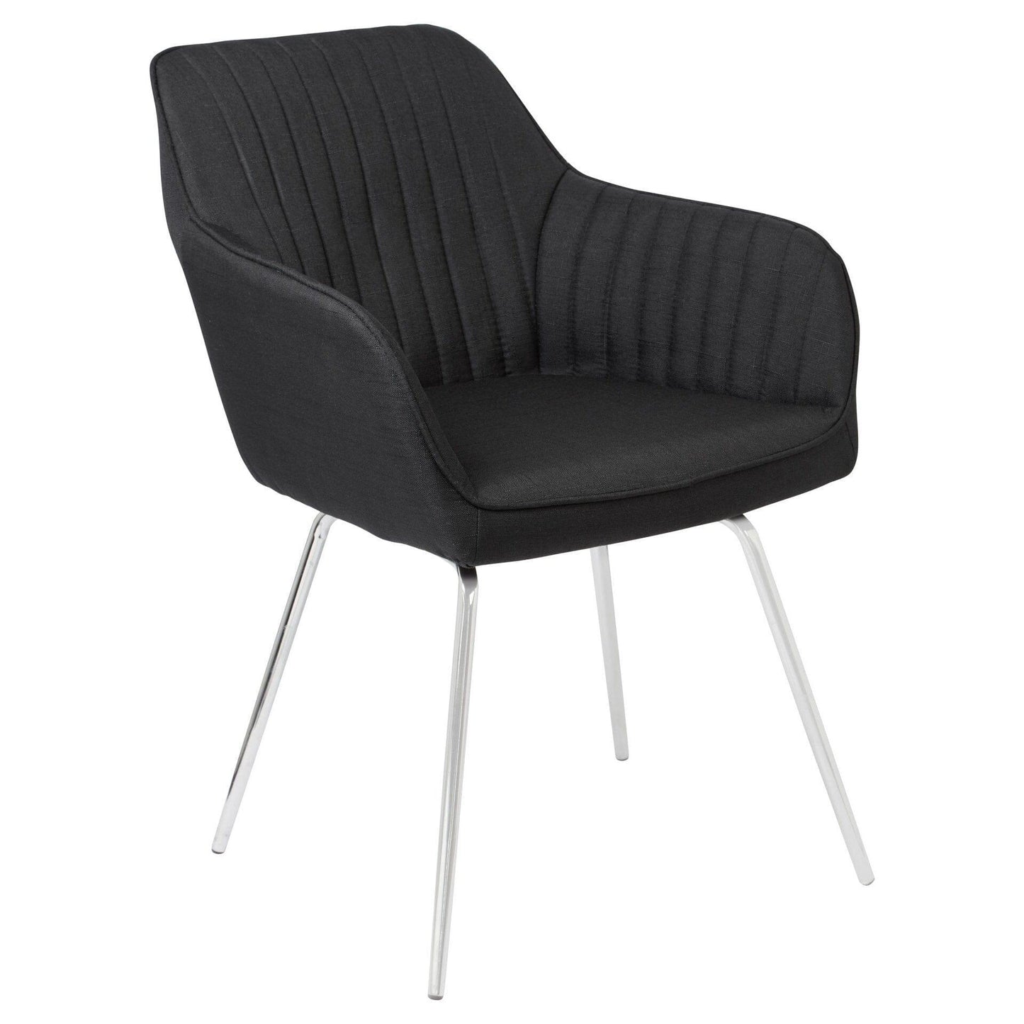 Outlet – Darcy swivel chair - fabric - black and chrome