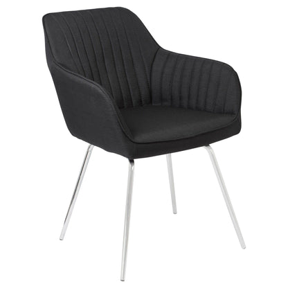 Outlet – Darcy swivel chair - fabric - black and chrome