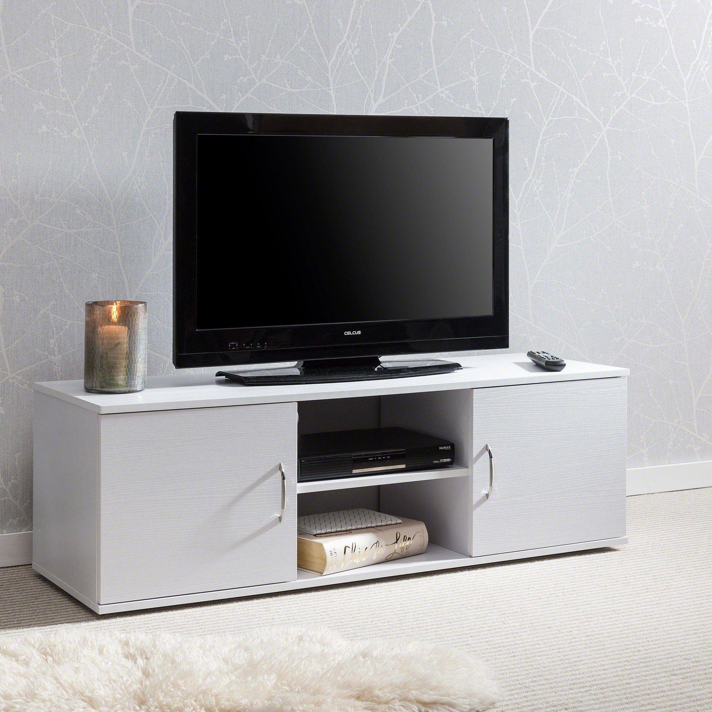 OUTLET-Essie 2 Door TV Cabinet White - Laura James