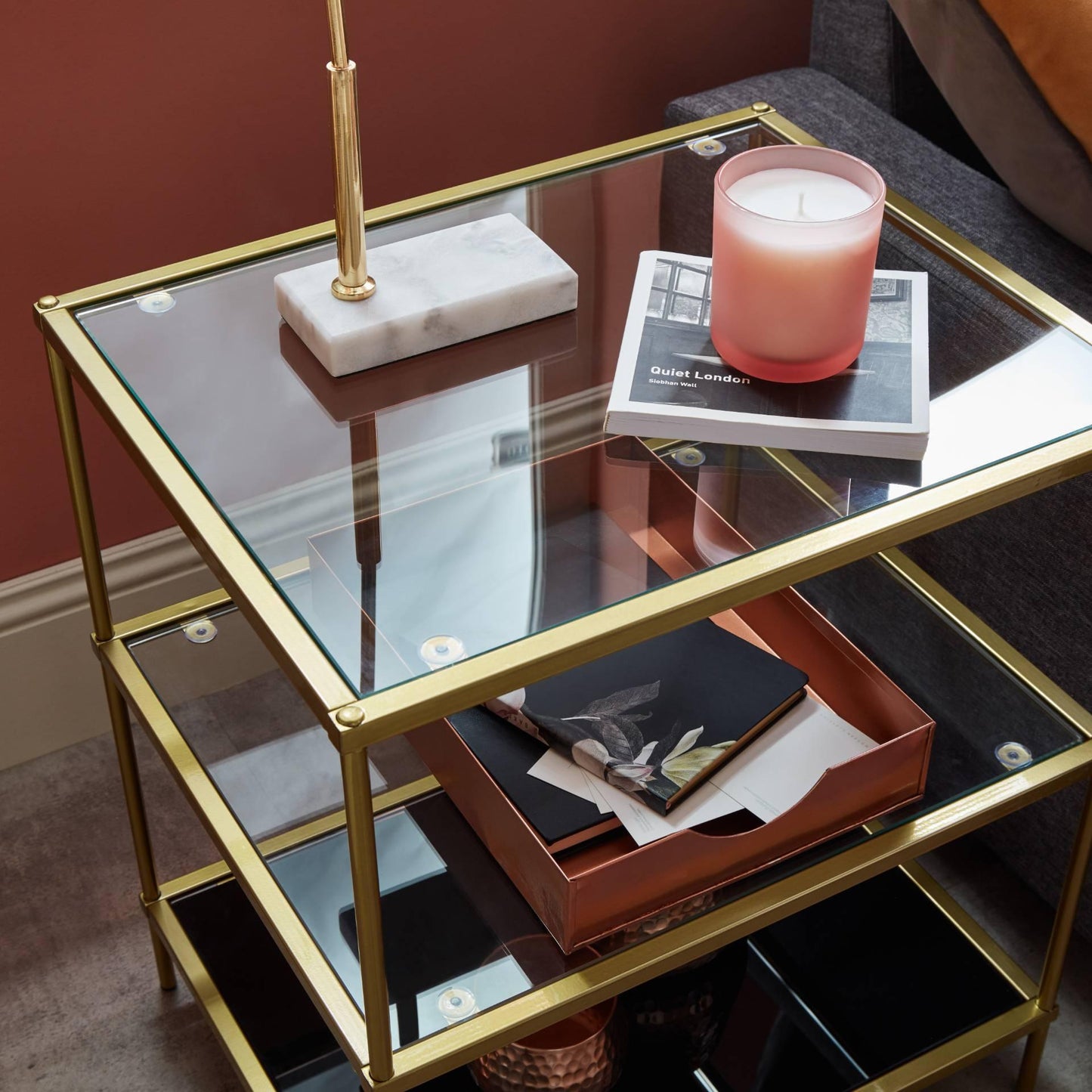 Evelyn side table - antique brass - Laura James