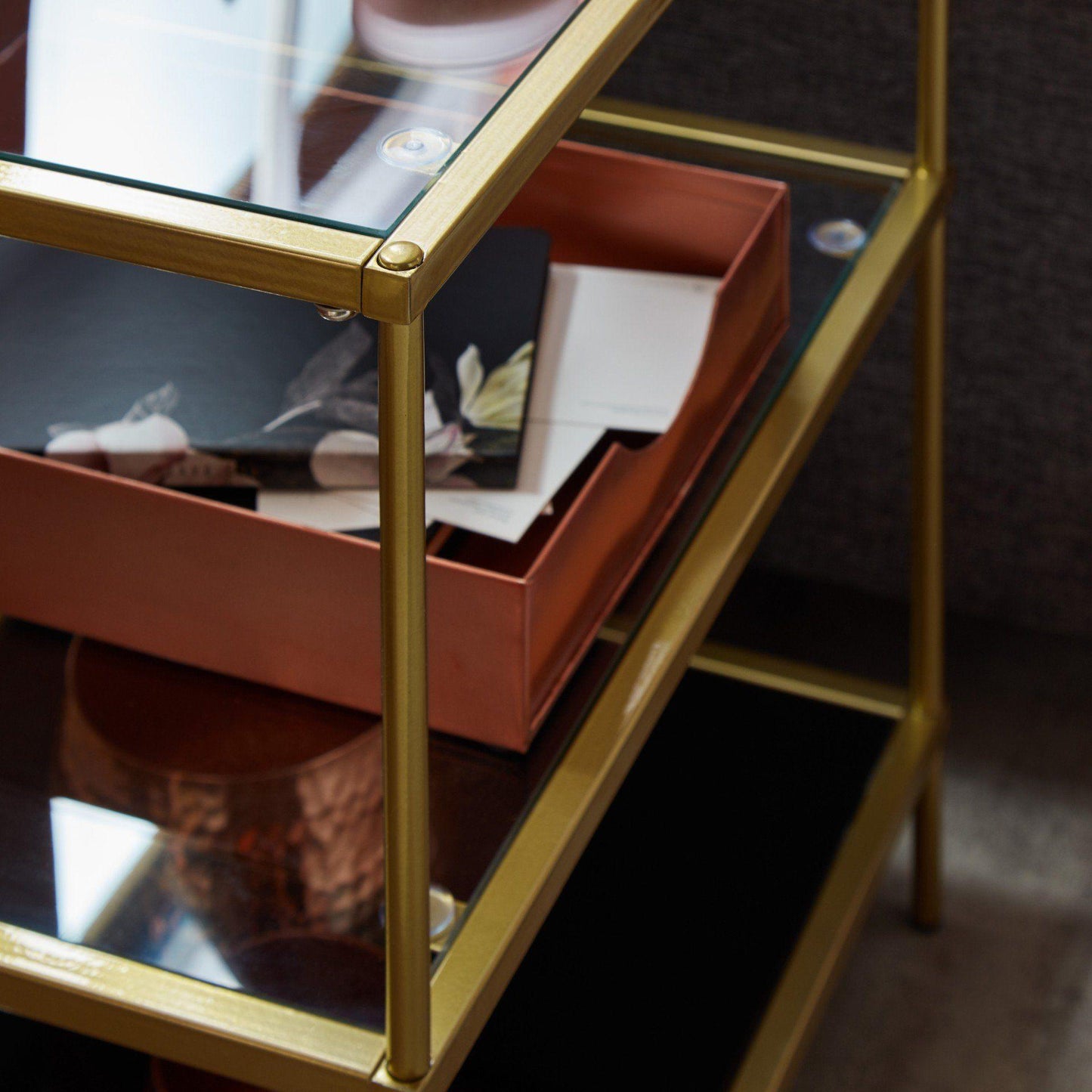 Evelyn side table - antique brass - Laura James