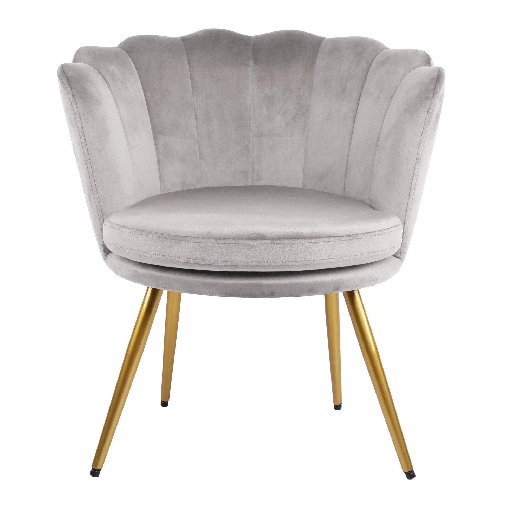 Flora accent chair – scalloped – grey - Laura James