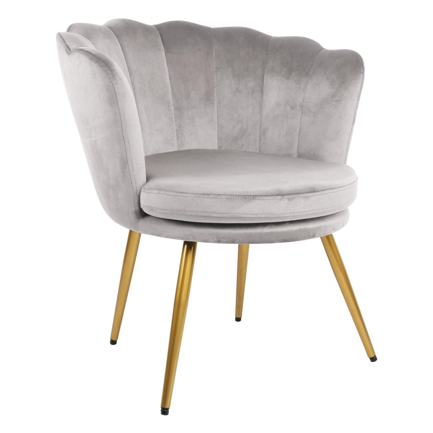 Flora accent chair – scalloped – grey - Laura James