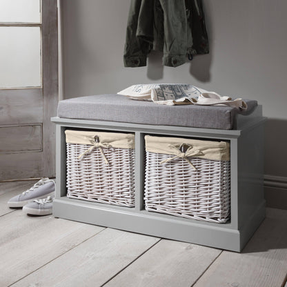 OUTLET-2 Basket Shoe Bench - Grey - Laura James