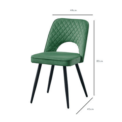 Hope dining chair - set of 2 - dark green Laura James