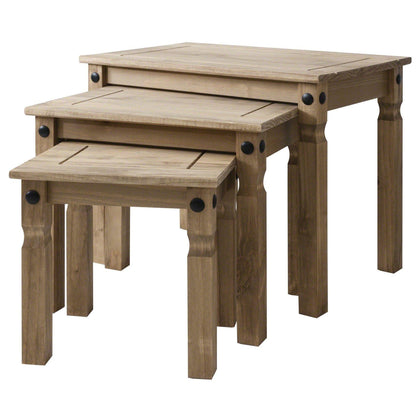 Nest of 3 Tables - solid pine - Laura James