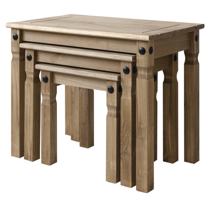 Nest of 3 Tables - solid pine - Laura James