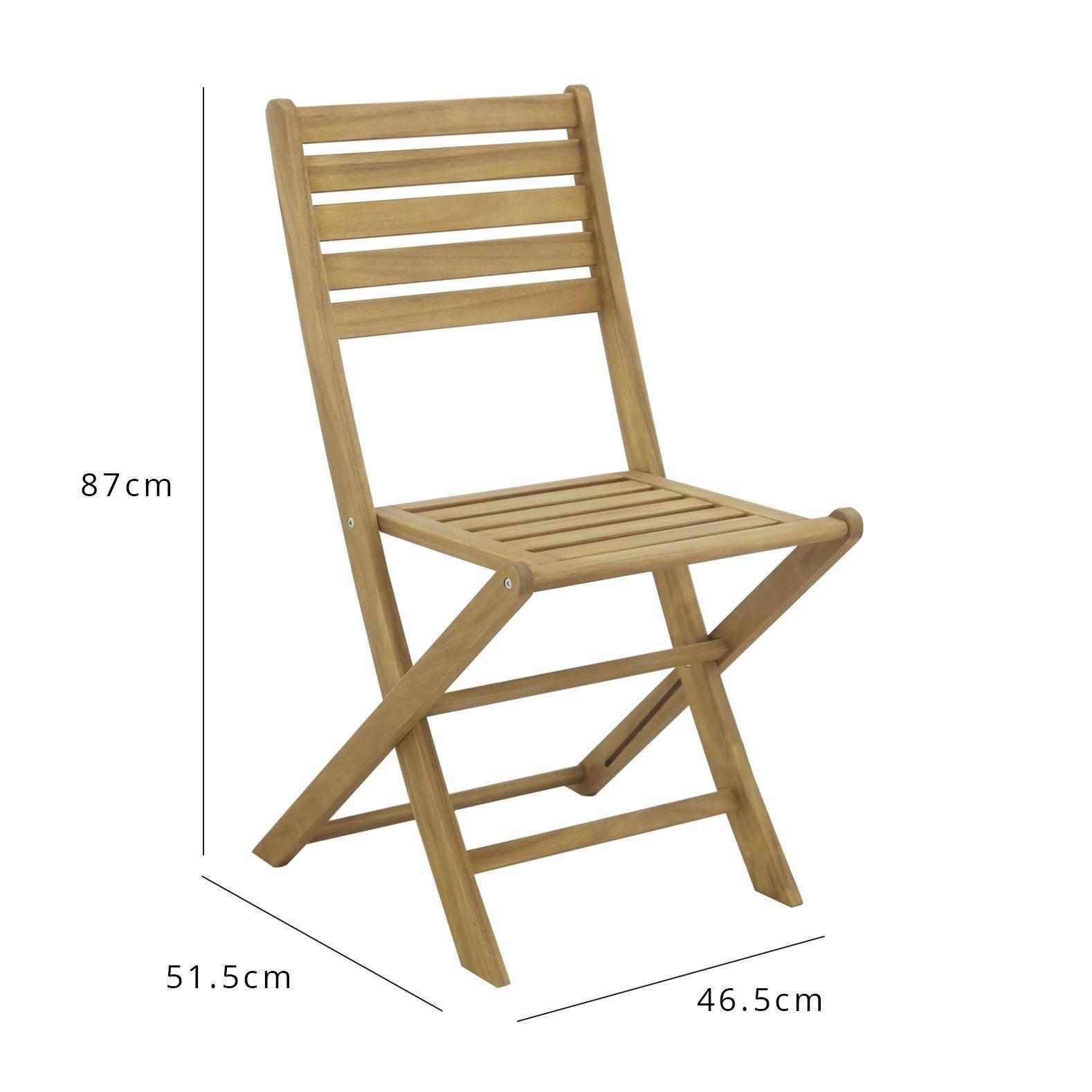 Outlet – Outdoor dining chairs - set of 2 - solid acacia wood - Laura James