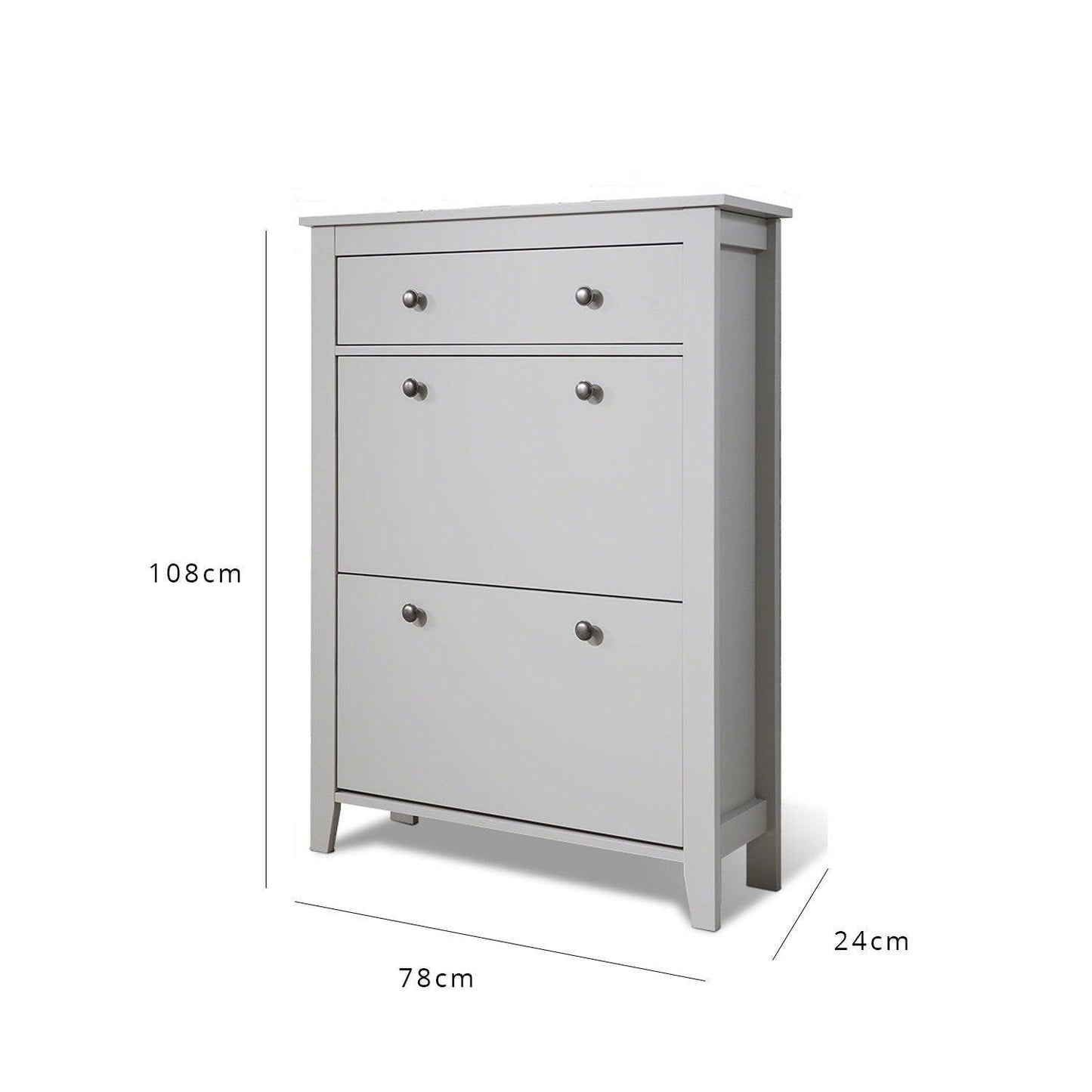 Outlet – Sandhurst shoe cabinet - 3 door - grey - Laura James