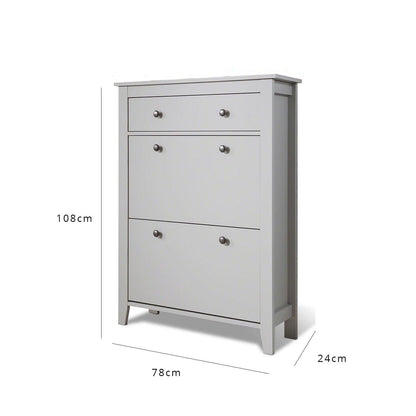 Outlet – Sandhurst shoe cabinet - 3 door - grey - Laura James