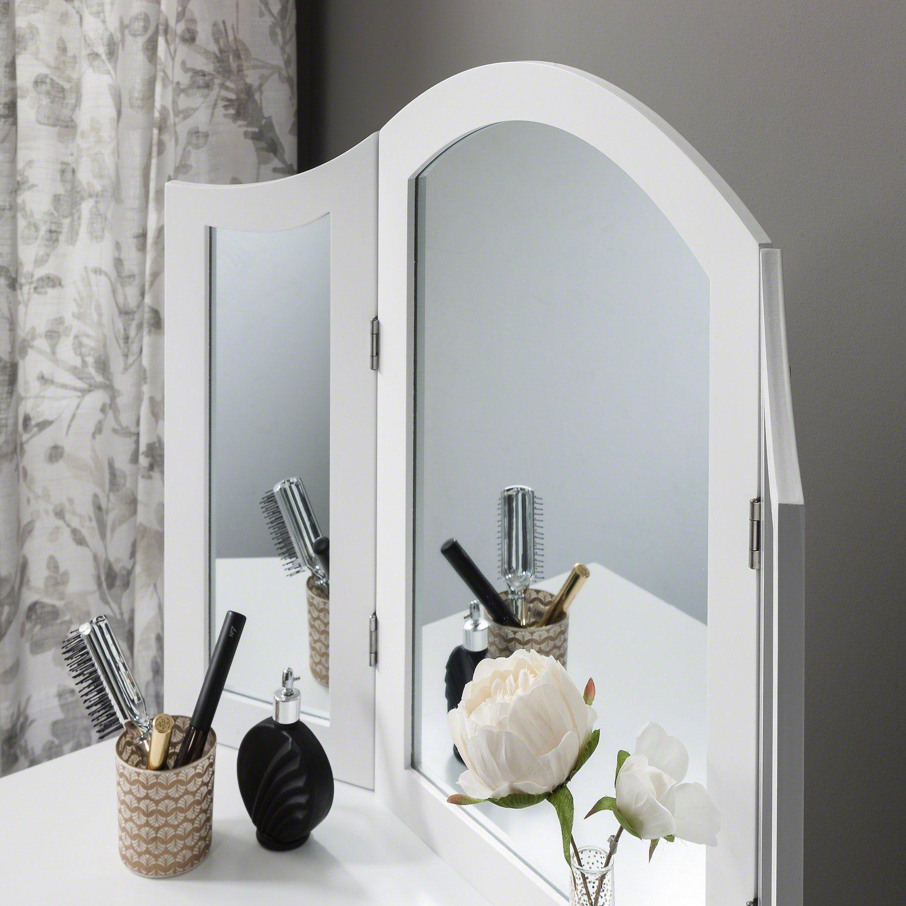 Sienna Dressing Table, Stool & Mirror Set - White Painted - In Stock Date - 2nd June 2020 - Laura James