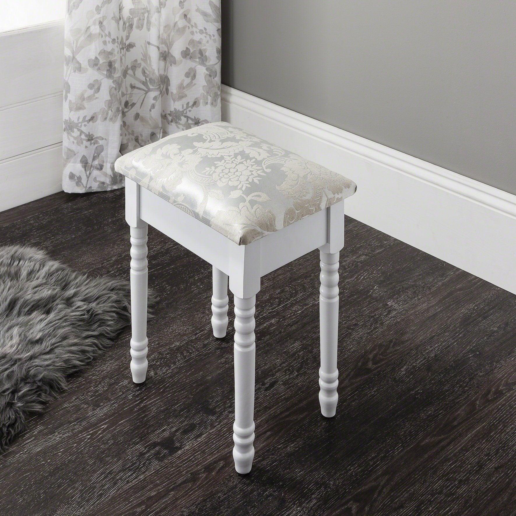 Sienna Dressing Table, Stool & Mirror Set - White Painted - In Stock Date - 2nd June 2020 - Laura James