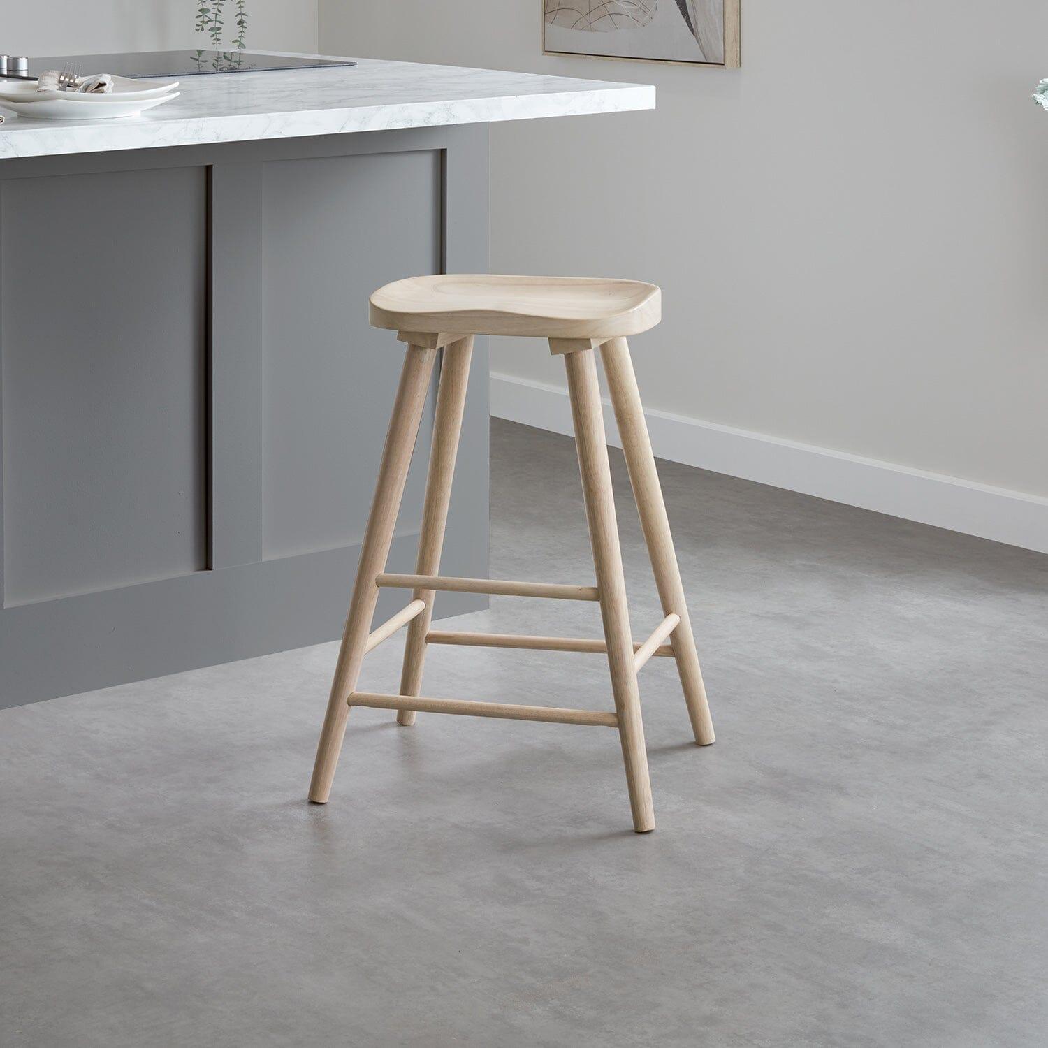 Silvester bar stool - whitewash finish - Laura James