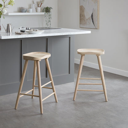 Silvester bar stool - whitewash finish - Laura James