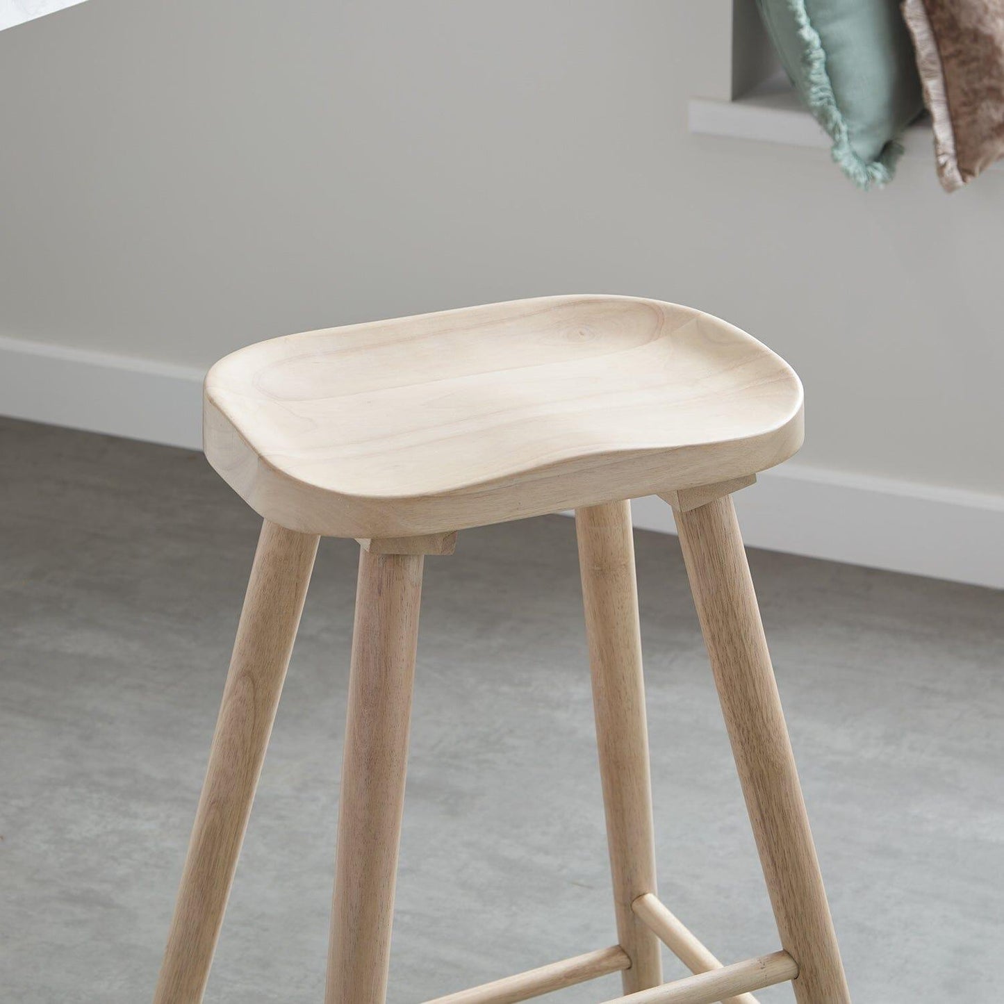 Silvester bar stool - whitewash finish - Laura James