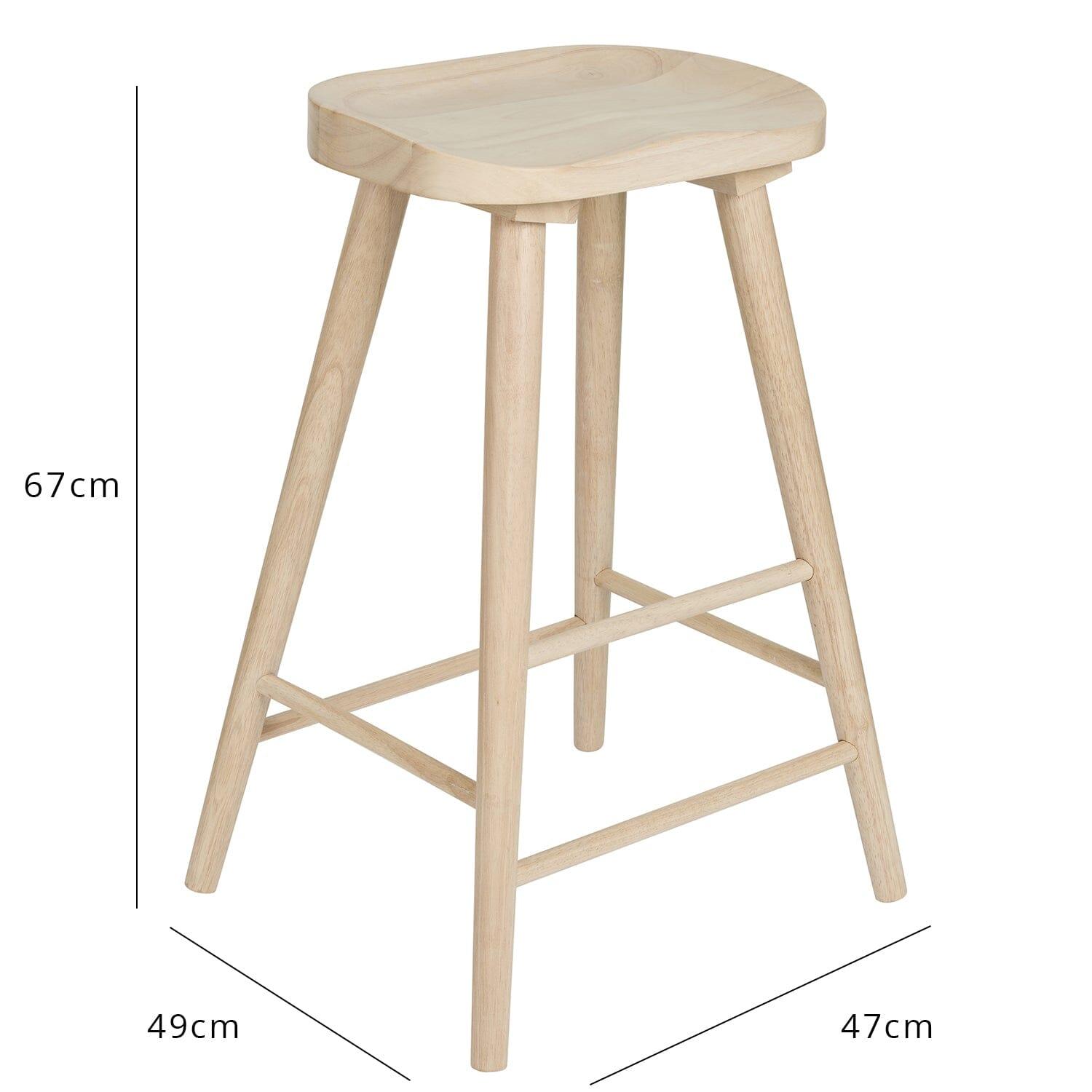 Silvester bar stool - whitewash finish - Laura James